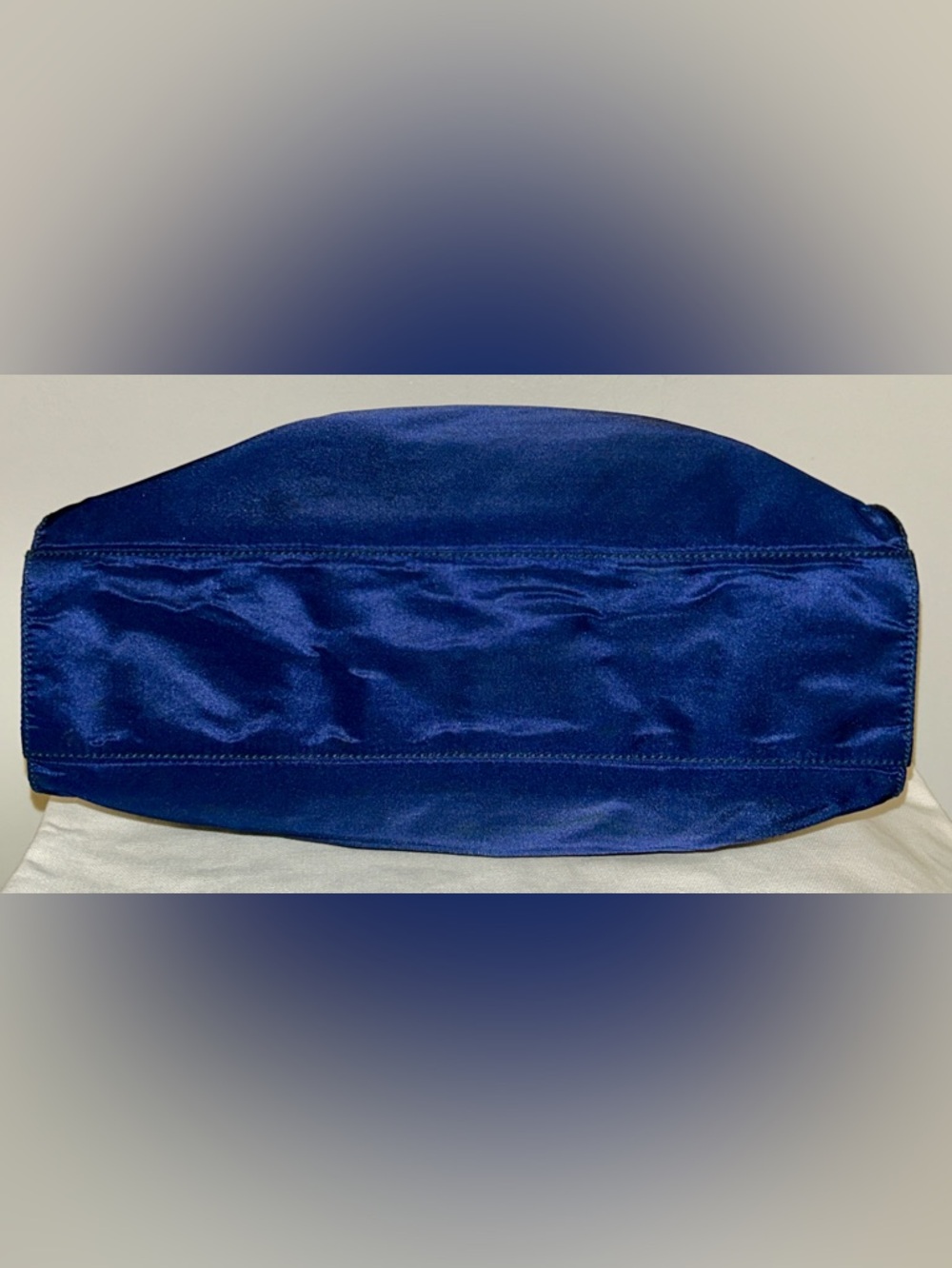 Unique vintage Prada Tessuto nylon bag.  Metal Handles! Deep Navy color - Picture 6 of 14